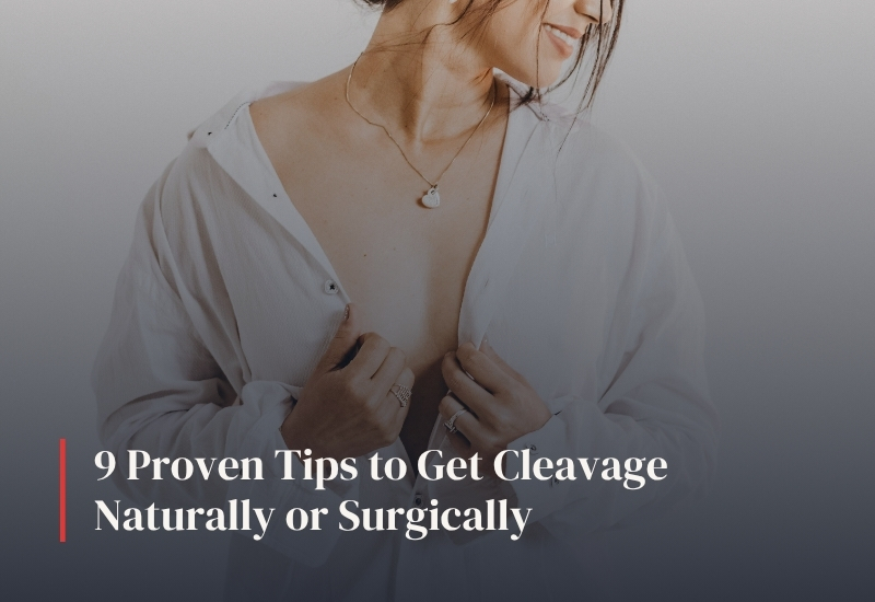 Woman showing cleavage in a low-cut top, showing how to get cleavage in simple ways