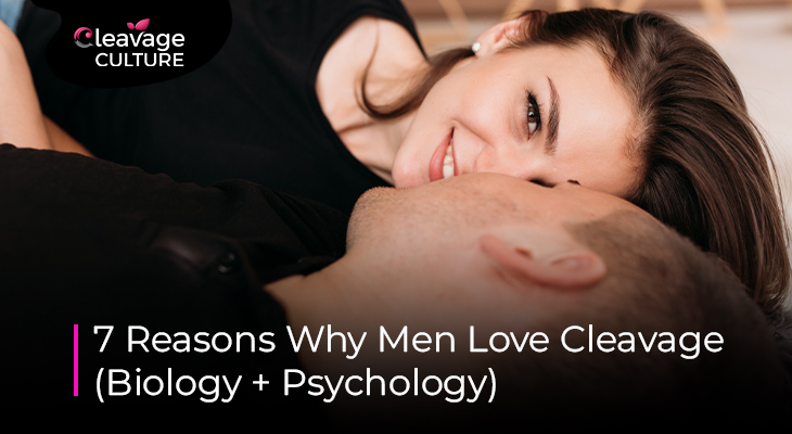 A confident pose showing why men love cleavage and find it attractive.